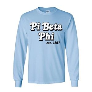 Ali & Ariel Pi Beta Phi Vintage Classic Long Sleeve Tee Light Blue
